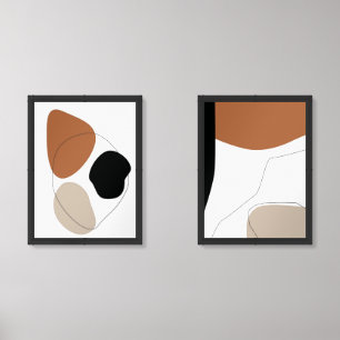 Abstract Boho - Earth Tone Shapes Printable Wall Art Sets