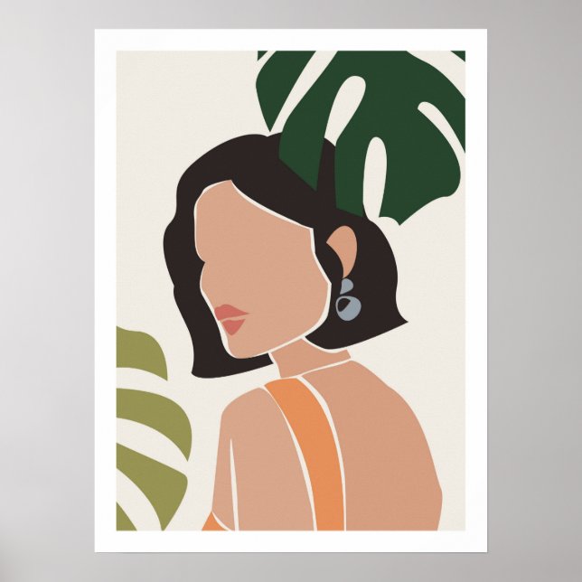 Abstract Boho Female Face Print (Front)