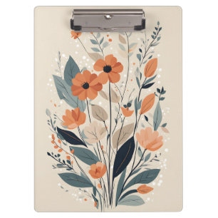 Abstract Boho Floral Clipboard