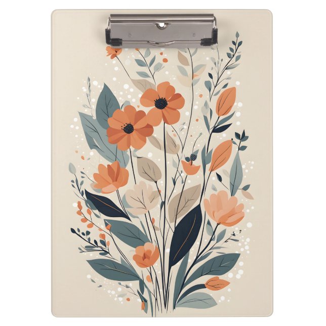 Abstract Boho Floral Clipboard (Front)