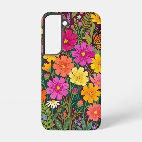 Abstract Boho Floral Cosmos Monarch Samsung Cases