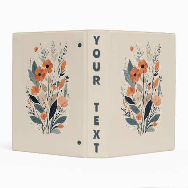 Abstract Boho Floral Mini Binder (Background)