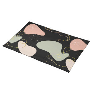 Abstract Boho Geometric Organic Shapes Pattern Cloth Placemat