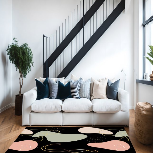 Abstract Boho Geometric Organic Shapes Pattern Rug (Creator Uploaded)