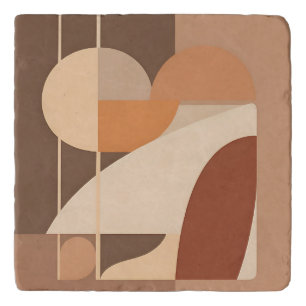 Abstract Boho Geometric Terracotta Modern Trivet