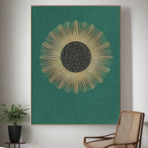 Abstract Boho Minimalist Geometric Sun Wall Art