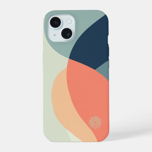 Abstract boho pastel colors minimalist iPhone 15 case