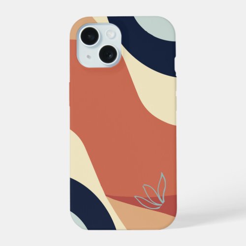Abstract boho pastel colors minimalist iPhone 15 case