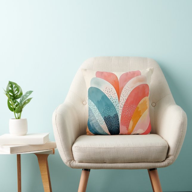Abstract Boho Pattern Colorful  Throw Pillow (Chair)