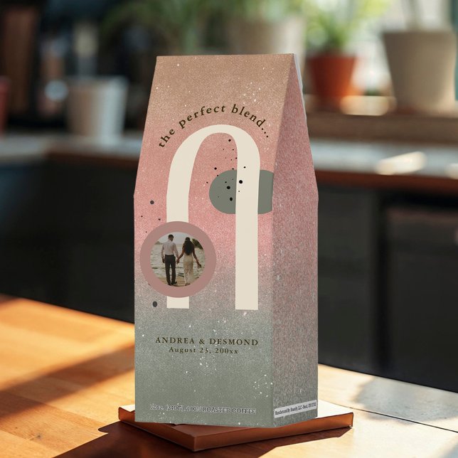 Abstract Boho Photo Wedding Favor Gift Roasted Coffee (Creator Uploaded)