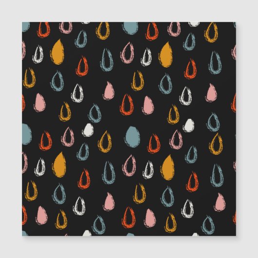 Abstract boho raindrops, tribal doodle. (Front)