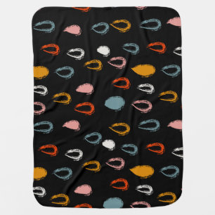 Abstract boho raindrops, tribal doodle. baby blanket