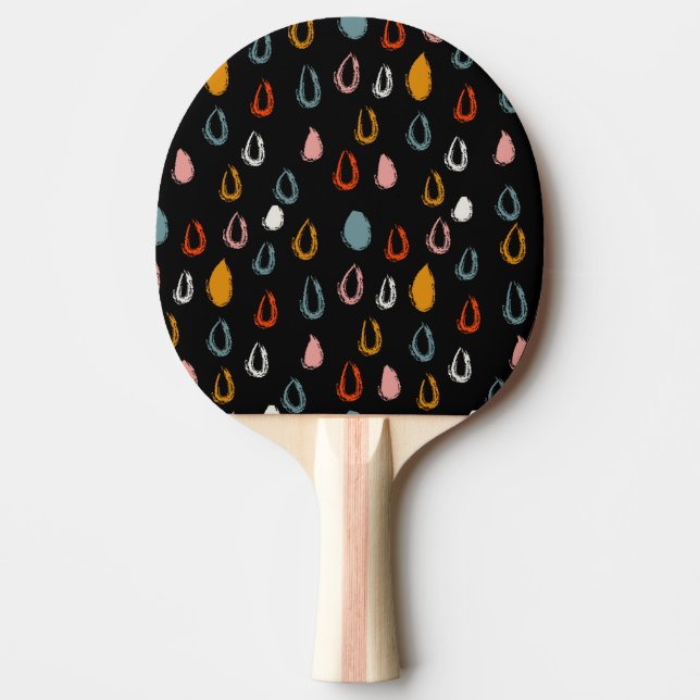Abstract boho raindrops, tribal doodle. ping pong paddle (Front)
