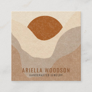 Abstract Boho Terracotta Sand Jewelry Designer Square Business Card