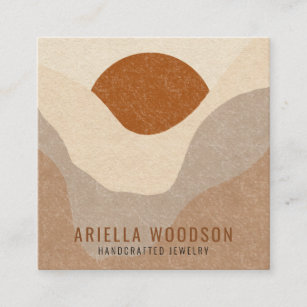 Abstract Boho Terracotta Sand Jewelry Designer Square Business Card