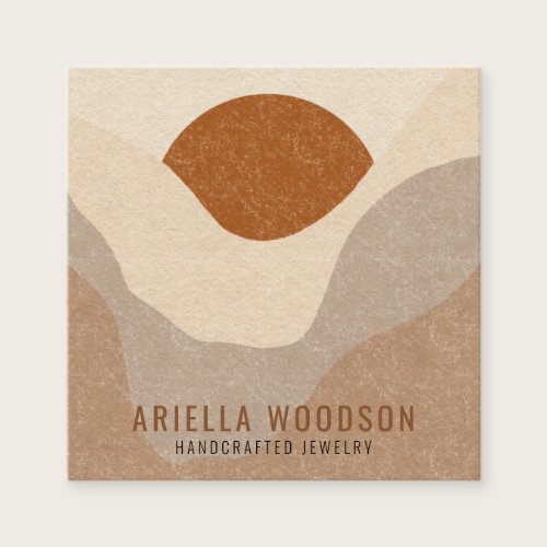 Abstract Boho Terracotta Sand Jewelry Designer Square Business Card