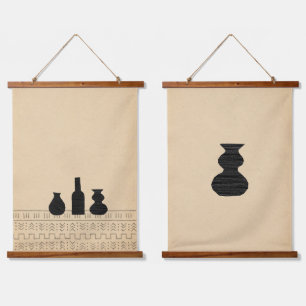 Abstract boho vases hanging tapestry