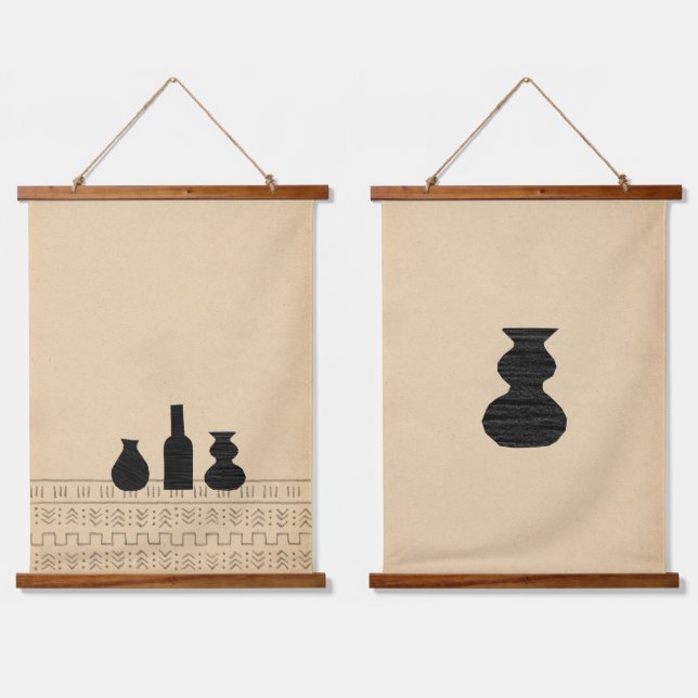 Abstract boho vases hanging tapestry (Double)