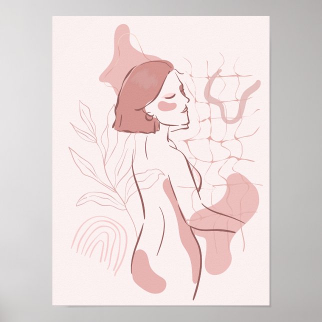 Abstract Boho Woman Illustration  Poster (Front)