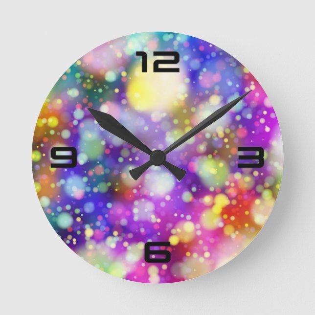 Abstract Bokeh Design10024 Round Clock (Front)