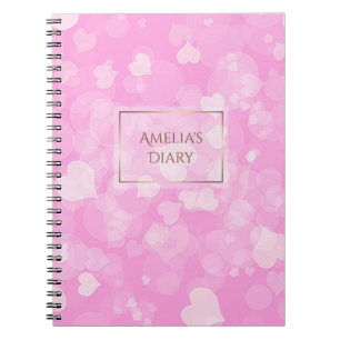 Abstract bokeh pink valentine's texture. Name. Notebook