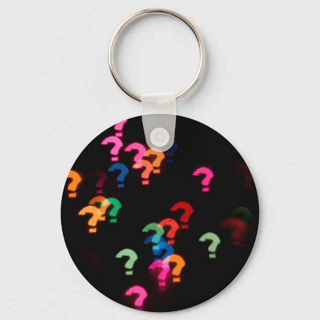 Abstract Bokeh shapes Question marks Keychain (Front)