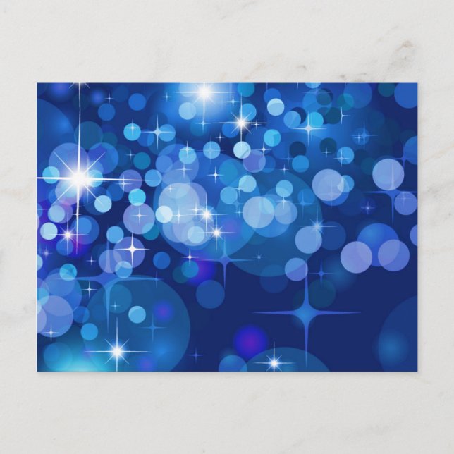 Abstract Bokeh Stars Background ROYAL BLUE CIRCLES Postcard (Front)