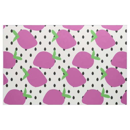 Abstract Bold Berry Fun Strawberries with Seeds Fabric