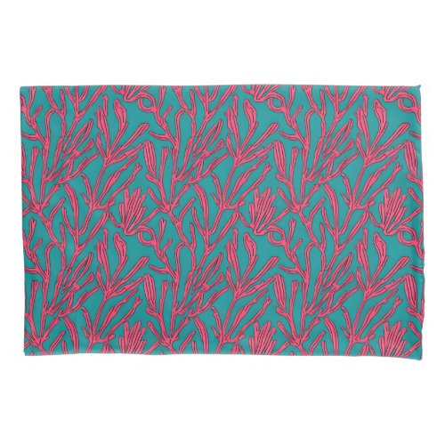 Abstract Bold Coral Reef Pattern Pillow Case
