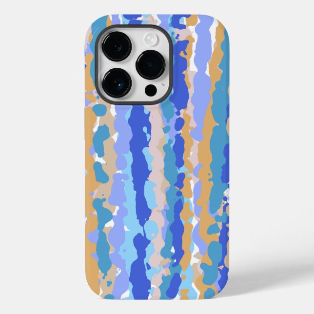 Abstract Bold Graphic Blue Teal Orange Caramel Case-Mate iPhone Case (Back)