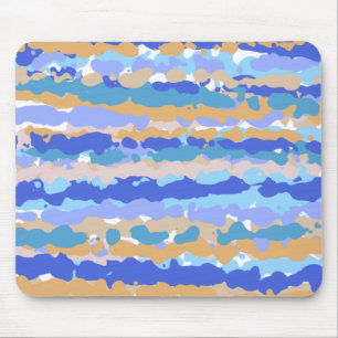 Abstract Bold Graphic Blue Teal Orange Caramel Mouse Pad