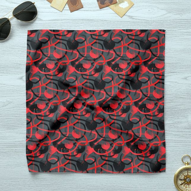 Abstract Bold Red and Black Brushstrokes Bandana (Creator Uploaded)