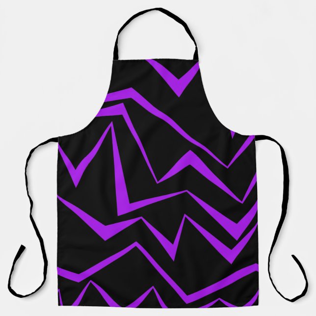 Abstract, bold, vibrant geometric zigzag pattern apron (Front)