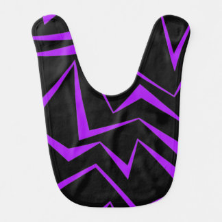 Abstract, bold, vibrant geometric zigzag pattern baby bib