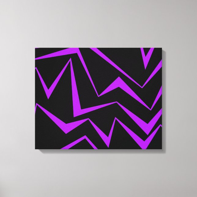 Abstract, bold, vibrant geometric zigzag pattern canvas print (Front)