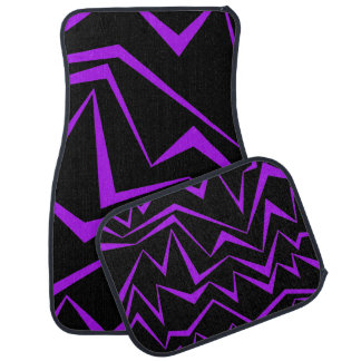 Abstract, bold, vibrant geometric zigzag pattern car floor mat