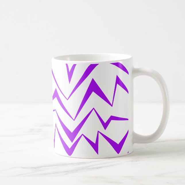 Abstract, bold, vibrant geometric zigzag pattern coffee mug (Right)
