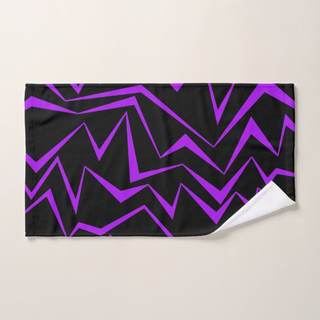 Abstract, bold, vibrant geometric zigzag pattern hand towel  (Hand Towel)