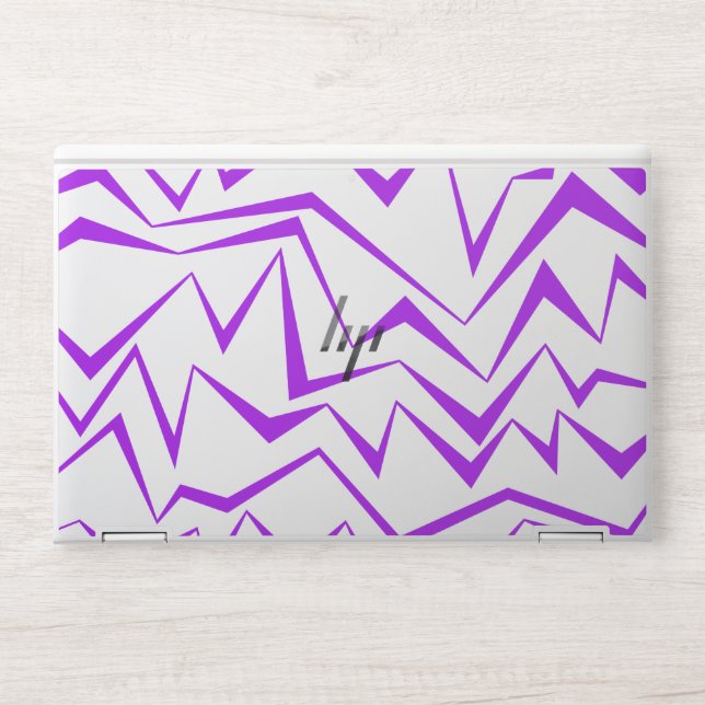 Abstract, bold, vibrant geometric zigzag pattern HP laptop skin (Front)