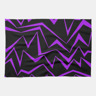Abstract, bold, vibrant geometric zigzag pattern kitchen towel