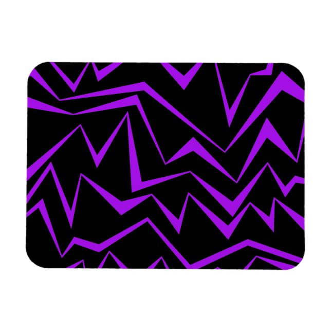Abstract, bold, vibrant geometric zigzag pattern magnet (Horizontal)