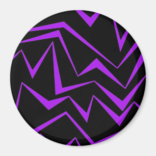 Abstract, bold, vibrant geometric zigzag pattern magnet