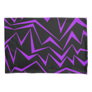 Abstract, bold, vibrant geometric zigzag pattern pillow case