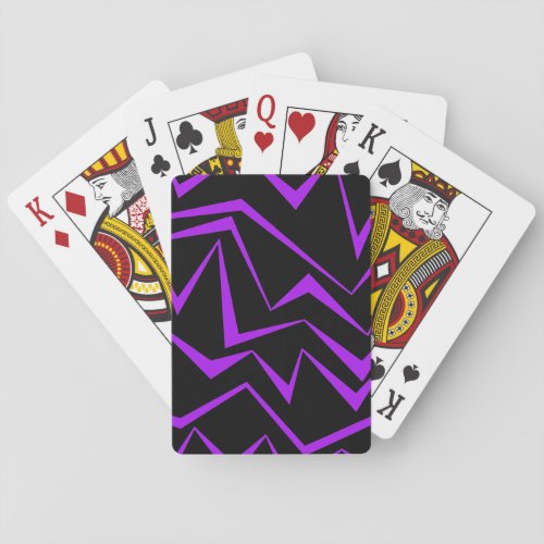 Abstract bold vibrant geometric zigzag pattern playing cards