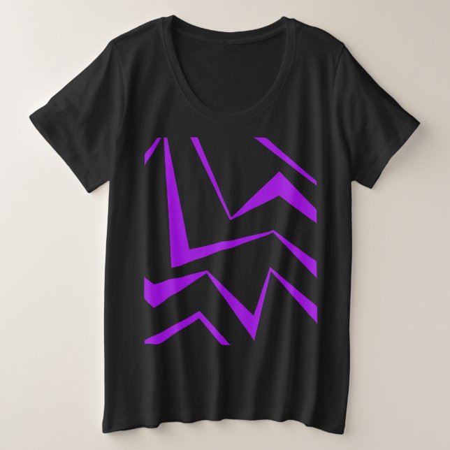 Abstract, bold, vibrant geometric zigzag pattern plus size T-Shirt (Design Front)