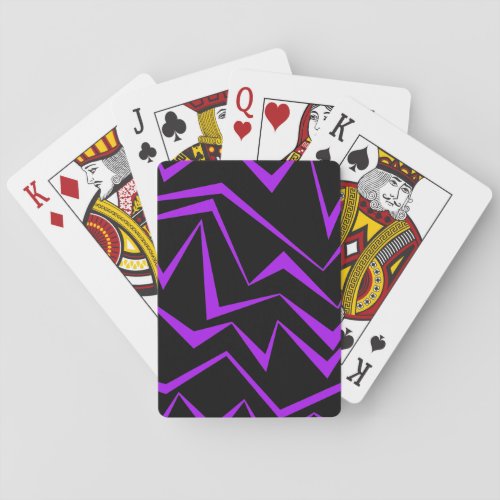 Abstract bold vibrant geometric zigzag pattern poker cards