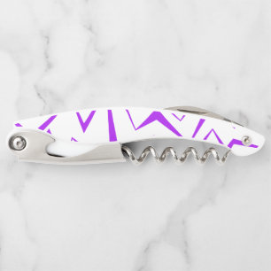 Abstract, bold, vibrant geometric zigzag pattern waiter's corkscrew