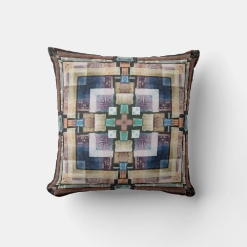 Abstract Books Collage Throw Pillow