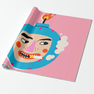 Abstract boom face wrapping paper