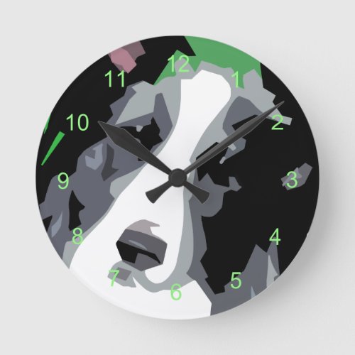 Abstract Border Collie For Dog Lover Round Clock